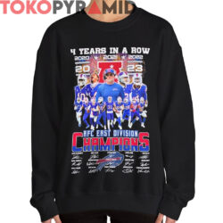 Rare 2023 Buffalo Bills NFC East Champions Shirt Signatures 2 2023 Buffalo Bills NFC East Champions Shirt Signatures