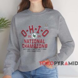 2024 National Champions Ohio State Buckeyes Hometown Tri-Blend Shirt 4 2024 National Champions Ohio State Buckeyes Hometown Tri blend Shirt Grey Sweatshirt
