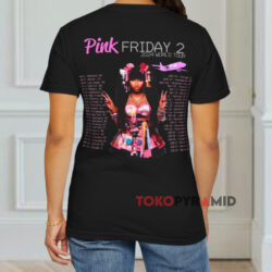 2024 Nicki Minaj Pink Friday 2 World Tour Shirt Double Sided 2 2024 Nicki Minaj Pink Friday 2 World Tour Black T shirt Back