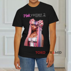 2024 Nicki Minaj Pink Friday 2 World Tour Shirt Double Sided 1 2024 Nicki Minaj Pink Friday 2 World Tour Black T shirt Front