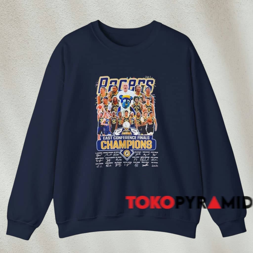 2025 Indiana Pacers East Conference Finals Champions Signatures Shirt Navy Sweatshirt 2025 Indiana Pacers East Conference Finals Champions Signatures Shirt Navy Sweatshirt