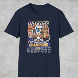 2025 Indiana Pacers East Conference Finals Champions Signatures Shirt Navy T shirt
