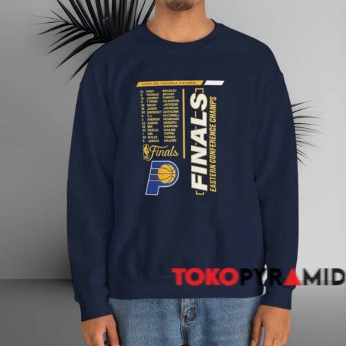 2025 Indiana Pacers Eastern Conference Finals Champs Roster Shirt Navy Sweatshirt