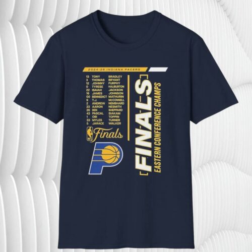 2025 Indiana Pacers Eastern Conference Finals Champs Roster Shirt Navy T shirt