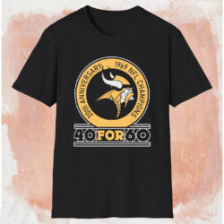 20th Anniversary Minnesota Vikings 40 For 60 Shirt Black T shirt