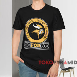 20th Anniversary Minnesota Vikings 40 For 60 Shirt Black T shirt