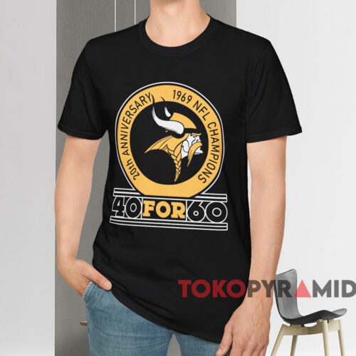 20th Anniversary Minnesota Vikings 40 For 60 Shirt Black T shirt 20th Anniversary Minnesota Vikings 40 For 60 Shirt Black T shirt
