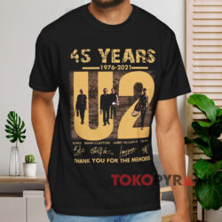 45 Years U2 Thank You For The Memories T shirt Black T shirt