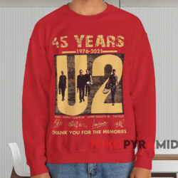 45 Years U2 Thank You For The Memories T-shirt 4 45 Years U2 Thank You For The Memories T shirt Red Sweatshirt