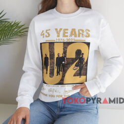 45 Years U2 Thank You For The Memories T-shirt 3 45 Years U2 Thank You For The Memories T shirt White Sweatshirt