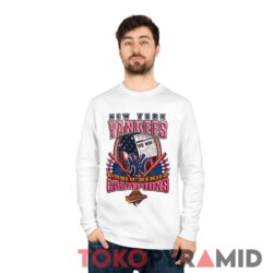 Rare Vintage 90s MLB New York Yankees 1996 World Series Champions Tee Baseball White Long-sleeved