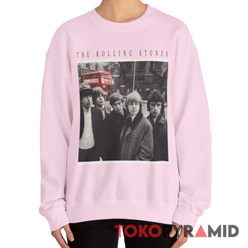 60s Vintage The Rolling Stones 1964 Bus Photo Rare Sweatshirt