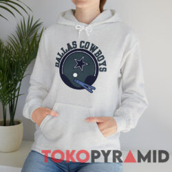 70s Vintage Dallas Cowboys Helmet Logo NFL Grey Hoodie