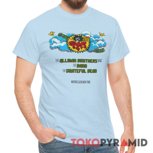 70s Vintage Grateful Dead Allman Brothers The Band 1973 Summer Jam at Watkins Glen Festival T Shirt
