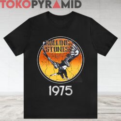 70s Vintage Rolling Stones 1975 Tour Of The Americas Rare Black T shirt
