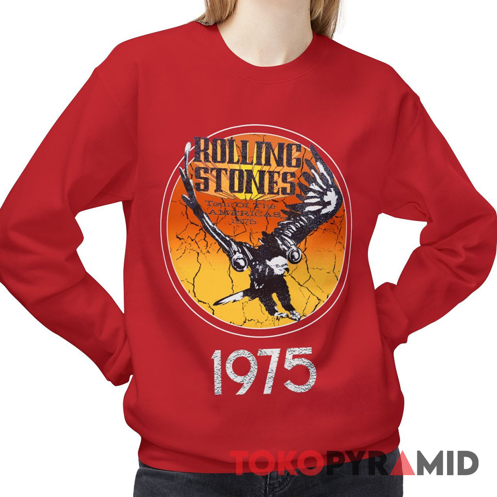 70s Vintage Rolling Stones 1975 Tour Of The Americas Rare Sweatshirt 70s Vintage Rolling Stones 1975 Tour Of The Americas Rare Sweatshirt