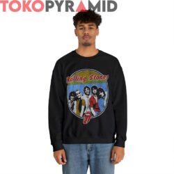 70s Vintage Rolling Stones 1978 Old Picture Rare Black Sweatshirt