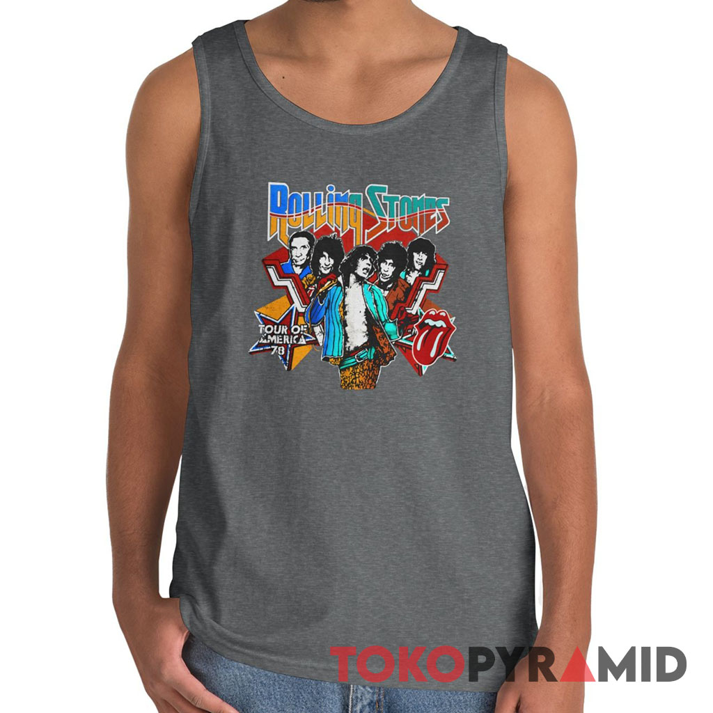 70s Vintage Rolling Stones Tour Of America 1978 Rare Tank Top 70s Vintage Rolling Stones Tour Of America 1978 Rare Tank Top