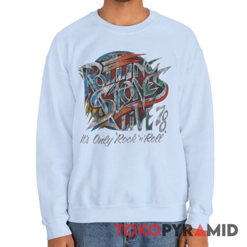 70s Vintage The Rolling Stones Live 78 Rock N Roll Rare Sweatshirt