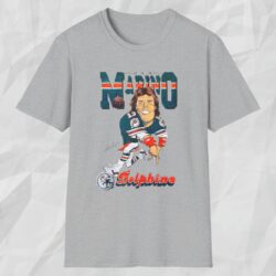 80s Miami Dolphins Dan Marino Caricature Shirt Grey T shirt