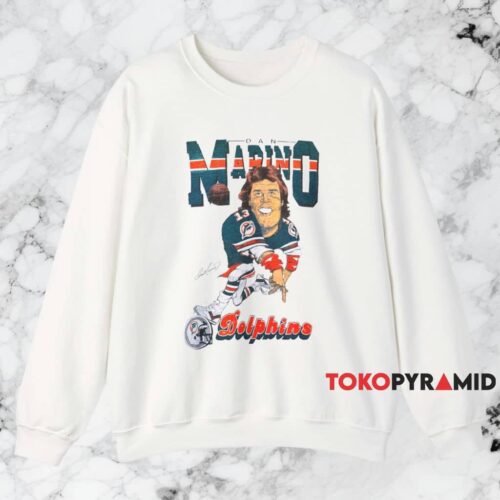 80s Miami Dolphins Dan Marino Caricature Shirt White Sweatshirt
