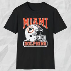 80s Miami Dolphins Nfl Football Shirt Black T shirt