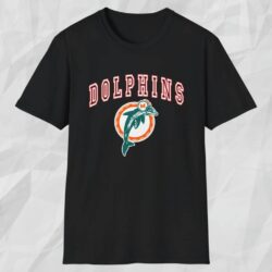 80s Miami Dolphins Nfl Shirt Black T shirt