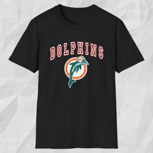 80s Miami Dolphins Nfl Shirt Black T shirt
