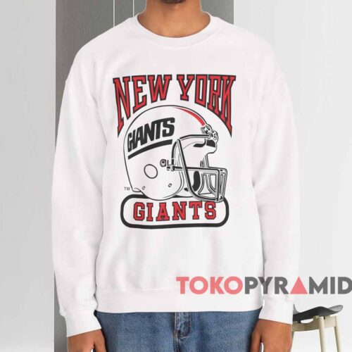 80s New York Giants Helmet Shirt White Sweatshirt