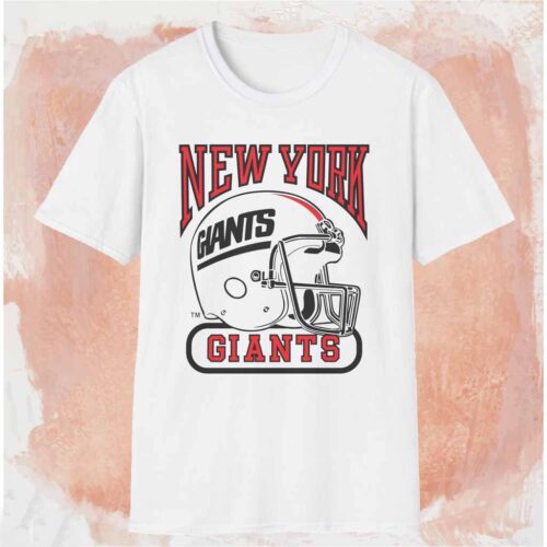 80s New York Giants Helmet Shirt White T shirt