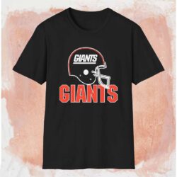 80s New York Giants Nfl Helmet Shirt Black T shirt