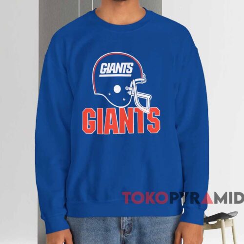 80s New York Giants Nfl Helmet Shirt Blue Sweatshirt