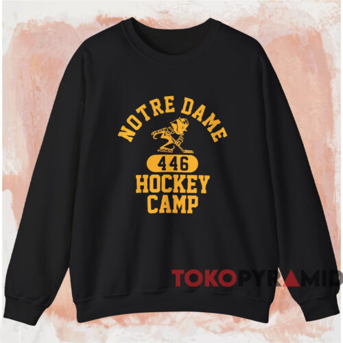 80s Notre Dame 446 Hockey Camp T shirt Black Sweatshirt 80s Notre Dame 446 Hockey Camp T shirt Black Sweatshirt