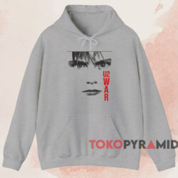 80s U2 War Concert T shirt Grey Hoodie