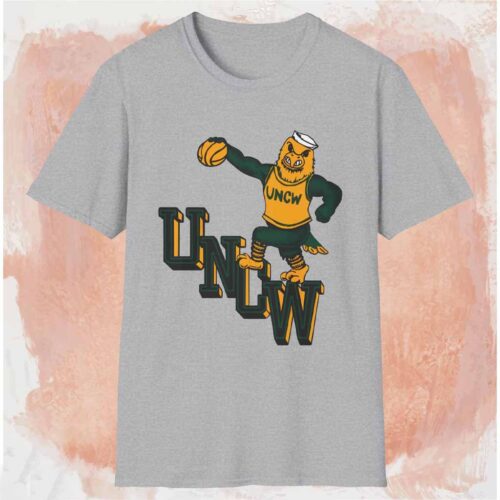 80s Unc Wilmington Seahawks Basketball Shirt Grey T shirt