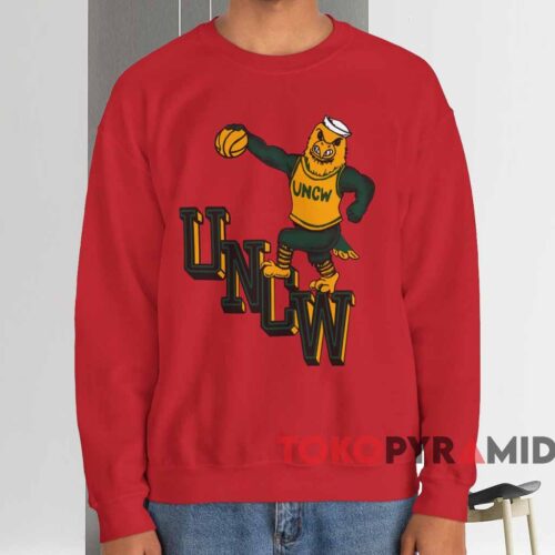 80s Unc Wilmington Seahawks Basketball Shirt Red Sweatshirt