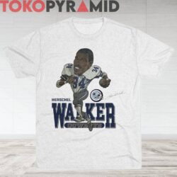 80s Vintage Dallas Cowboys Herschel Walker 1987 Caricature Signature Rare Grey Tee