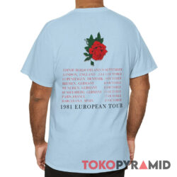 80s Vintage Grateful Dead 1981 European Tour Stanley Mouse Skull Rose 2 Sided Rare Shirt Back