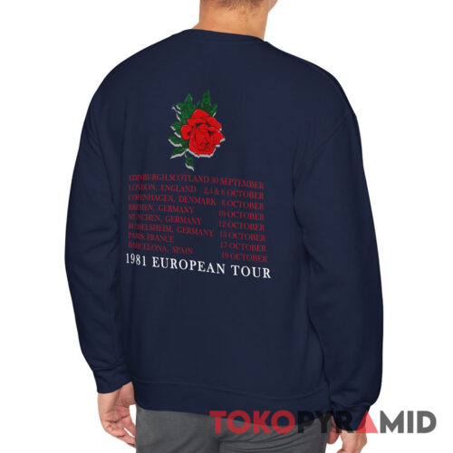 80s Vintage Grateful Dead 1981 European Tour Stanley Mouse Skull Rose 2 Sided Rare Sweatshirt