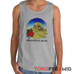 80s Vintage Grateful Dead 1981 European Tour Stanley Mouse Skull Rose 2 Sided Rare Tank Top
