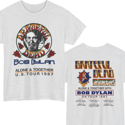 80s Vintage Grateful Dead 1987 US Tour Bob Dylan Alone Together 2 Sided Rare Shirt