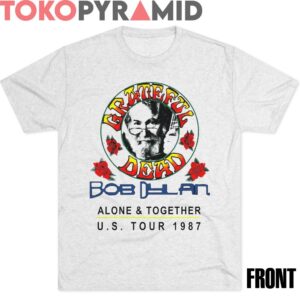 80s Vintage Grateful Dead 1987 US Tour Bob Dylan Alone Together 2 Sided Rare