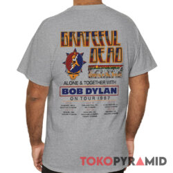 80s Vintage Grateful Dead 1987 US Tour Bob Dylan Alone Together 2 Sided Rare Shirt Back