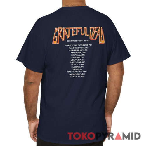 80s Vintage Grateful Dead Deadheads 1983 Summer Tour Shirt Back
