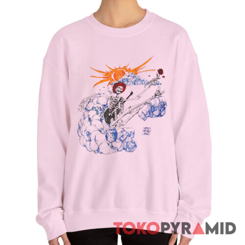 80s Vintage Grateful Dead Vincent Perez 1986 Skeleton Roses Rare Sweatshirt