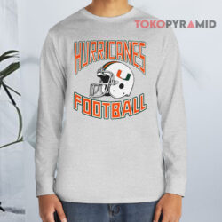 80s Vintage Miami Hurricanes Helmet Football Shirt 4 80s Vintage Miami Hurricanes Helmet Football Long sleeved