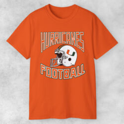 80s Vintage Miami Hurricanes Helmet Football T shirt