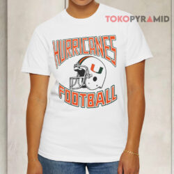 80s Vintage Miami Hurricanes Helmet Football White T shirt
