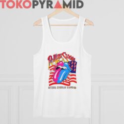 Rolling Stones 1989 Steel Wheels Tour Living Colour The North American T-shirt 3 80s Vintage Rolling Stones 1989 Steel Wheels Tour Living Colour The North American Tour 2 sided white tank top