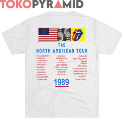 80s Vintage Rolling Stones Steel Wheels 1989 North American Tour 2 Sided Rare T shirt back